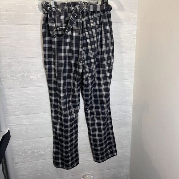 Hot Kiss Women's High Waist Paper Bag Plaid Pull On‎ Pants Elastic Waist - Picture 4 of 6